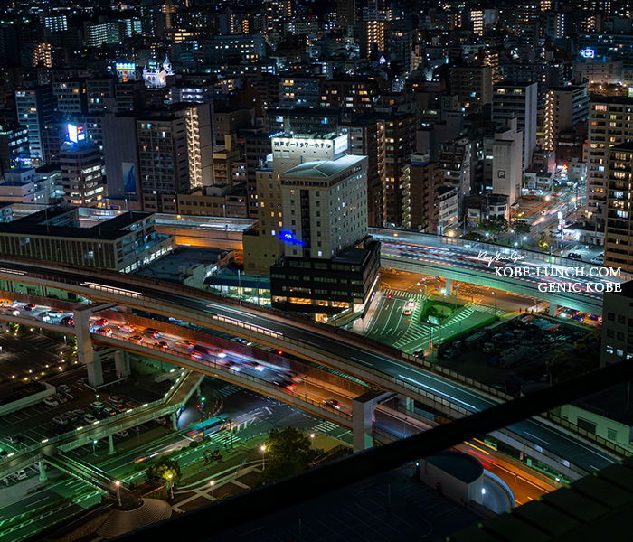 ホテルオークラ神戸に宿泊 部屋からの夜景