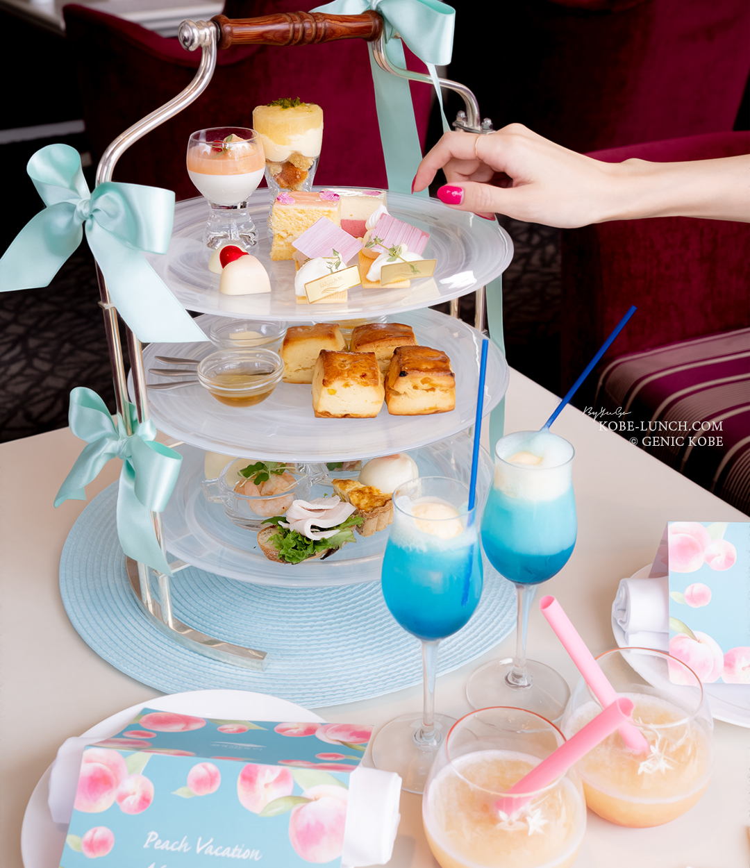 ラスイート神戸の桃のアフタヌーンティー